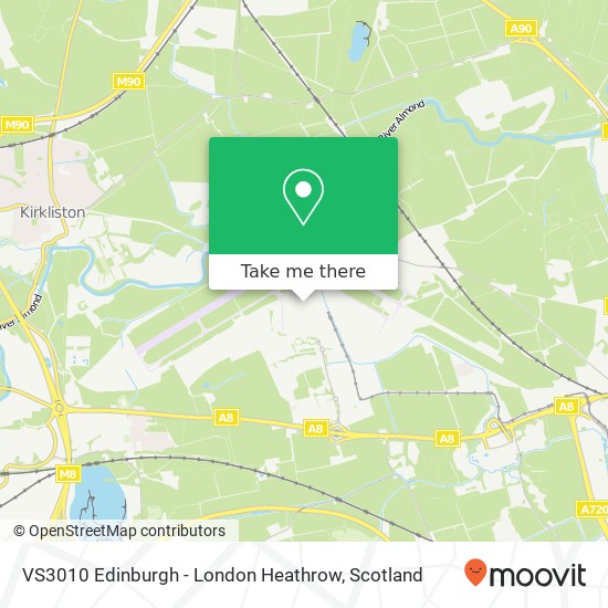 VS3010 Edinburgh - London Heathrow map