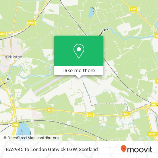 BA2945 to London Gatwick LGW map