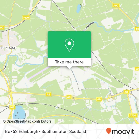 Be762 Edinburgh - Southampton map