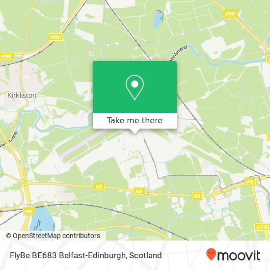 FlyBe BE683 Belfast-Edinburgh map