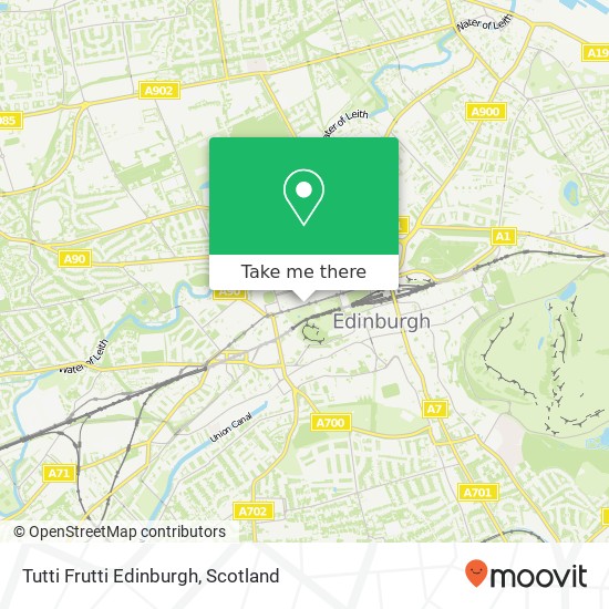 Tutti Frutti Edinburgh map