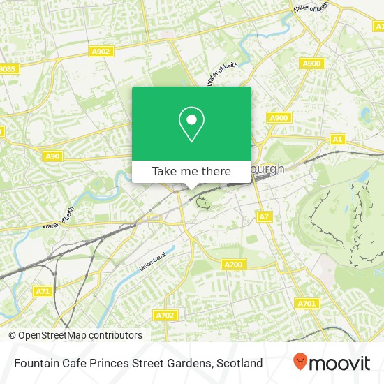 Fountain Cafe Princes Street Gardens map