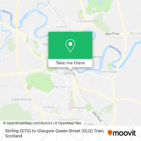 Stirling (STG) to Glasgow Queen Street (GLQ) Train map