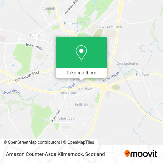Amazon Counter-Asda Kilmarnock map