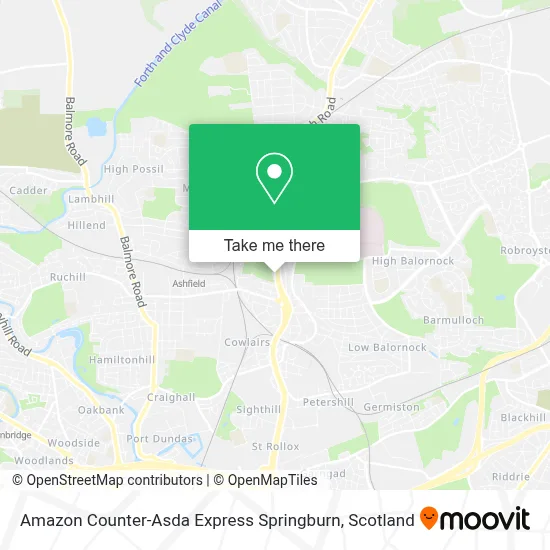 Amazon Counter-Asda Express Springburn map