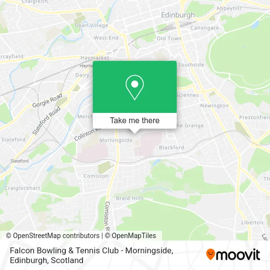 Falcon Bowling & Tennis Club - Morningside, Edinburgh map
