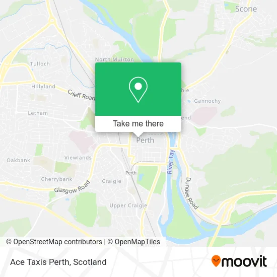 Ace Taxis Perth map