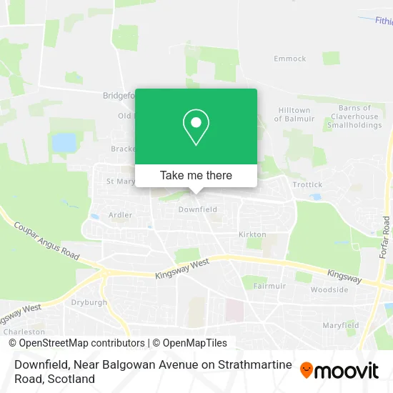 Downfield, Near Balgowan Avenue on Strathmartine Road map