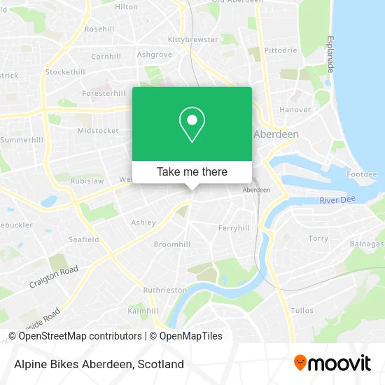 Alpine Bikes Aberdeen map