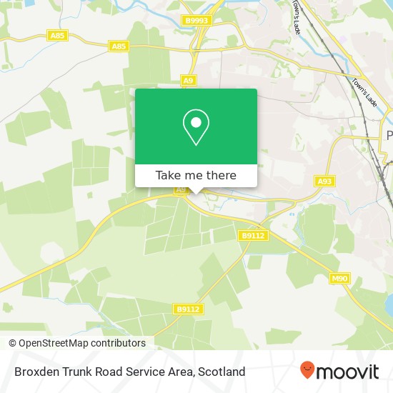 Broxden Trunk Road Service Area map