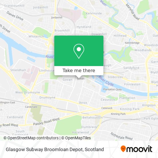 Glasgow Subway Broomloan Depot map