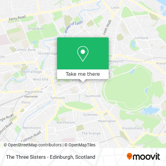 The Three Sisters - Edinburgh map