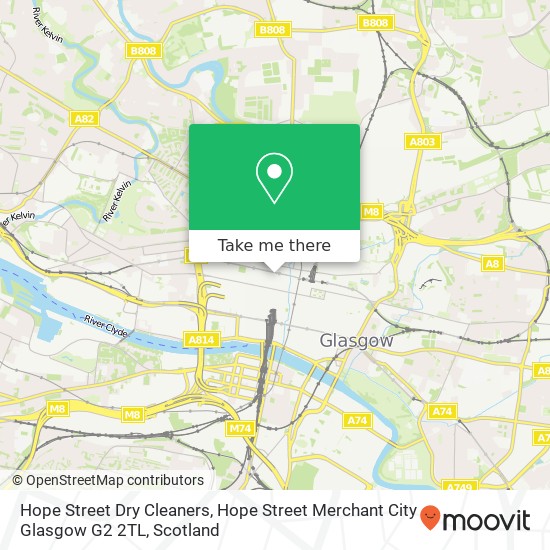 Hope Street Dry Cleaners, Hope Street Merchant City Glasgow G2 2TL map