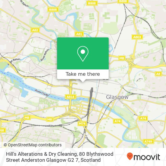 Hill's Alterations & Dry Cleaning, 80 Blythswood Street Anderston Glasgow G2 7 map