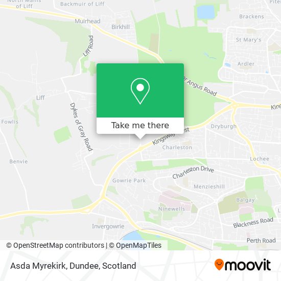 Asda Myrekirk, Dundee map