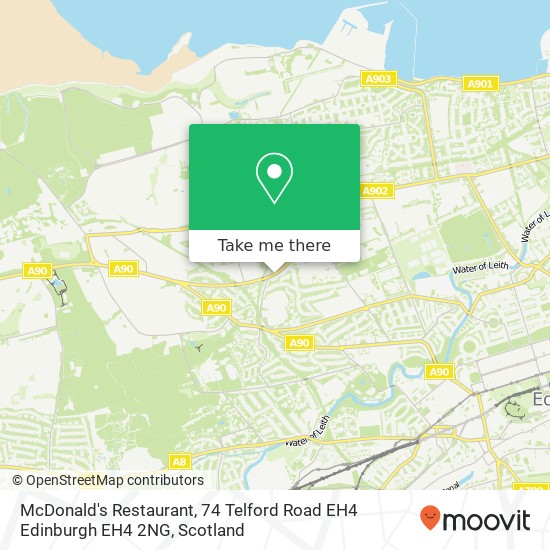 McDonald's Restaurant, 74 Telford Road EH4 Edinburgh EH4 2NG map