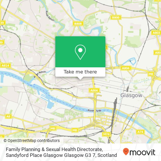 Family Planning & Sexual Health Directorate, Sandyford Place Glasgow Glasgow G3 7 map