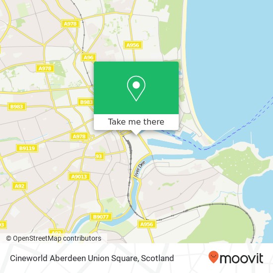 Cineworld Aberdeen Union Square map