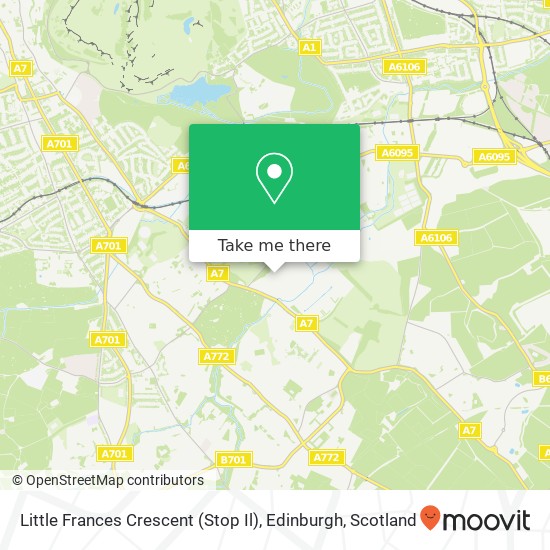 Little Frances Crescent (Stop Il), Edinburgh map