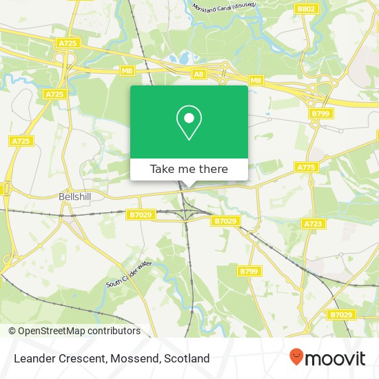 Leander Crescent, Mossend map