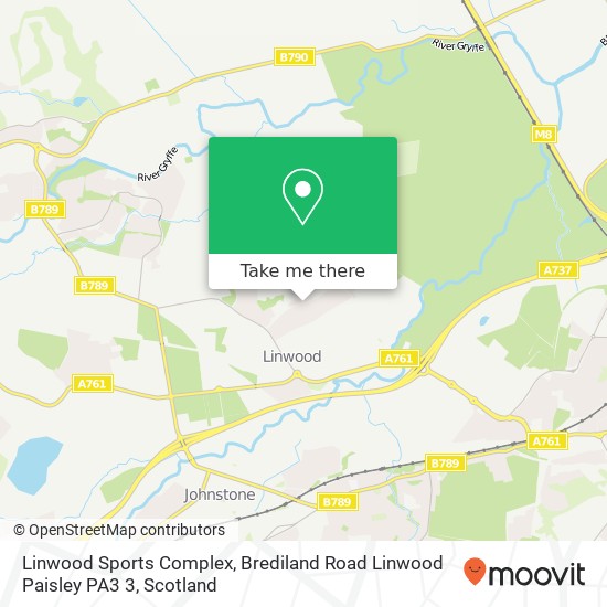 Linwood Sports Complex, Brediland Road Linwood Paisley PA3 3 map