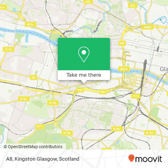 A8, Kingston Glasgow map