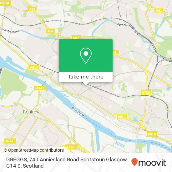 GREGGS, 740 Anniesland Road Scotstoun Glasgow G14 0 map