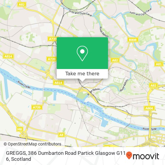 GREGGS, 386 Dumbarton Road Partick Glasgow G11 6 map