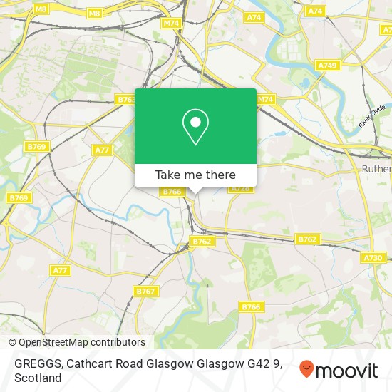 GREGGS, Cathcart Road Glasgow Glasgow G42 9 map