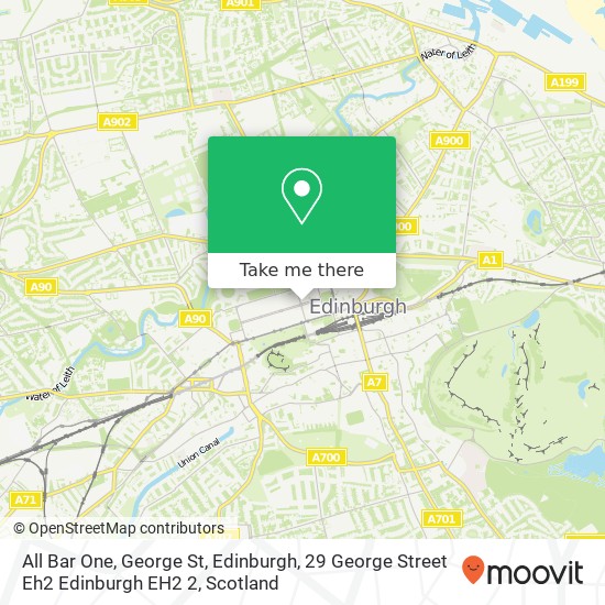 All Bar One, George St, Edinburgh, 29 George Street Eh2 Edinburgh EH2 2 map