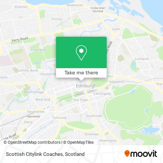 Scottish Citylink Coaches map