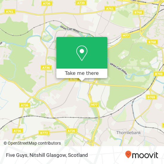 Five Guys, Nitshill Glasgow map
