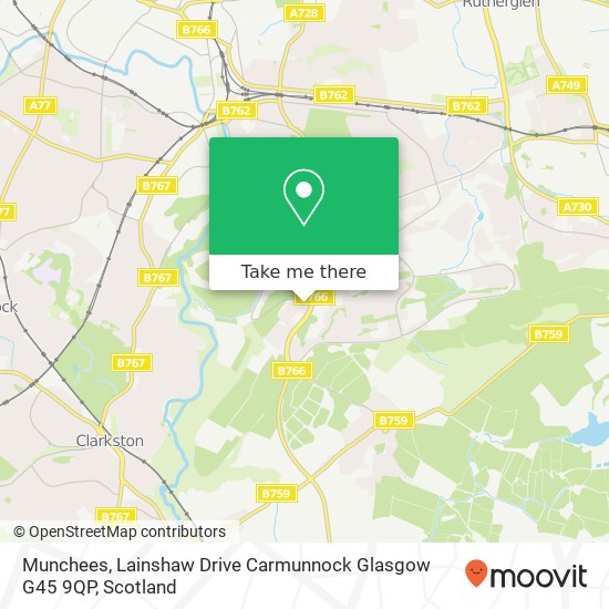 Munchees, Lainshaw Drive Carmunnock Glasgow G45 9QP map