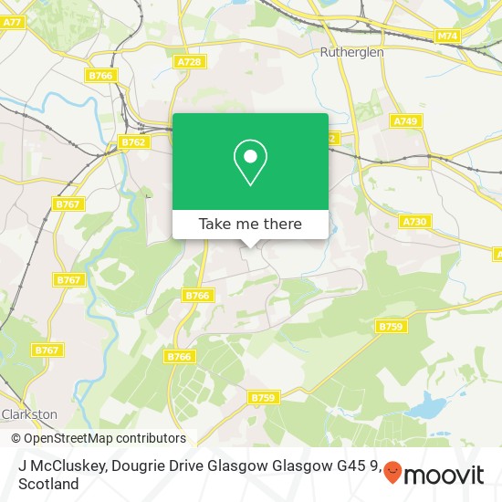 J McCluskey, Dougrie Drive Glasgow Glasgow G45 9 map