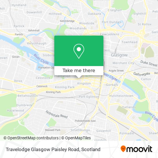 Travelodge Glasgow Paisley Road map