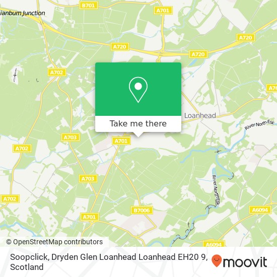 Soopclick, Dryden Glen Loanhead Loanhead EH20 9 map