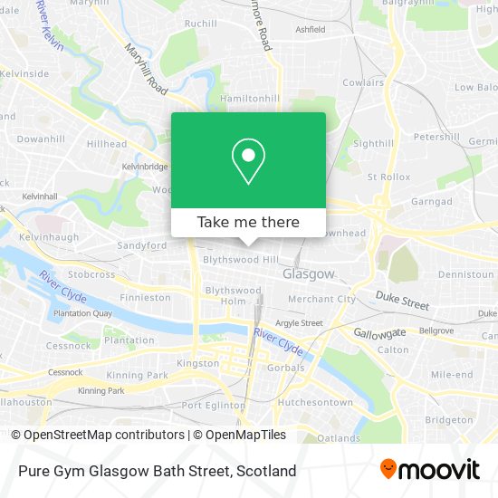 Pure Gym Glasgow Bath Street map