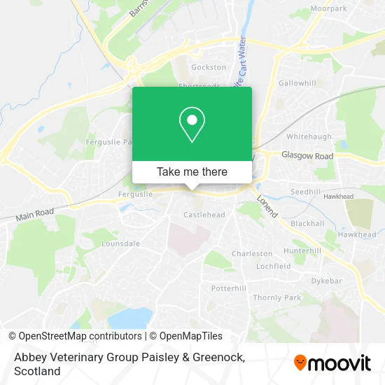 Abbey Veterinary Group Paisley & Greenock map