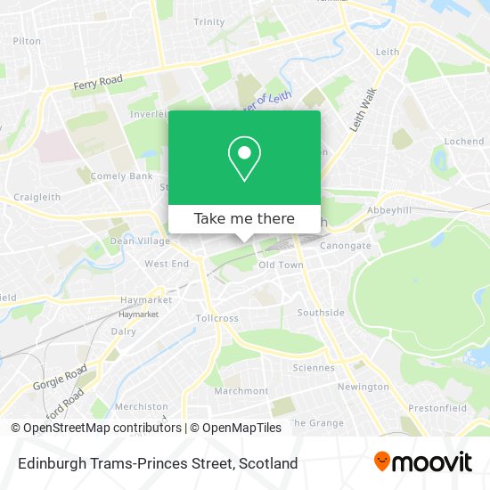 Edinburgh Trams-Princes Street map
