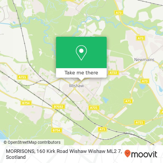 MORRISONS, 160 Kirk Road Wishaw Wishaw ML2 7 map