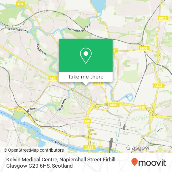 Kelvin Medical Centre, Napiershall Street Firhill Glasgow G20 6HS map