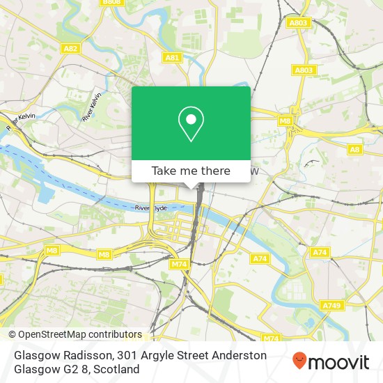 Glasgow Radisson, 301 Argyle Street Anderston Glasgow G2 8 map