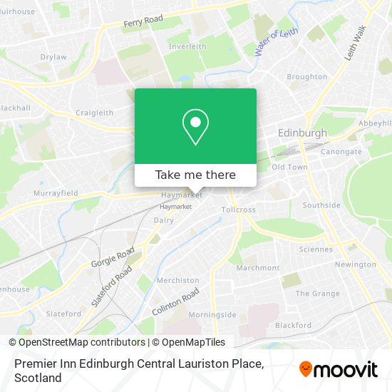 Premier Inn Edinburgh Central Lauriston Place map