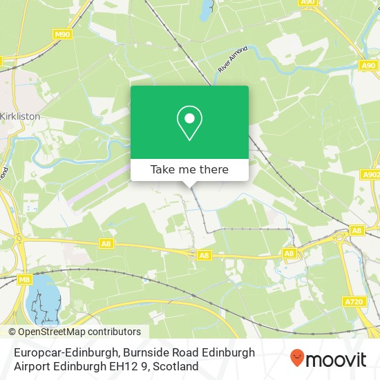 Europcar-Edinburgh, Burnside Road Edinburgh Airport Edinburgh EH12 9 map