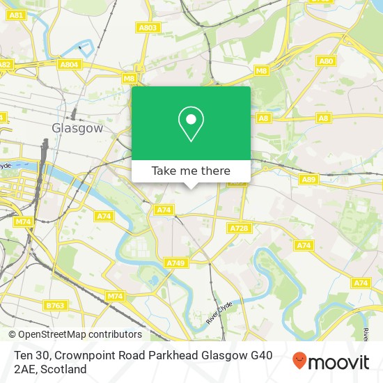 Ten 30, Crownpoint Road Parkhead Glasgow G40 2AE map