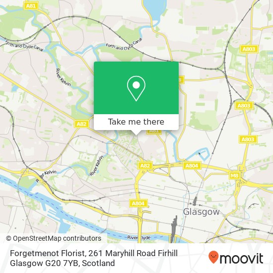 Forgetmenot Florist, 261 Maryhill Road Firhill Glasgow G20 7YB map