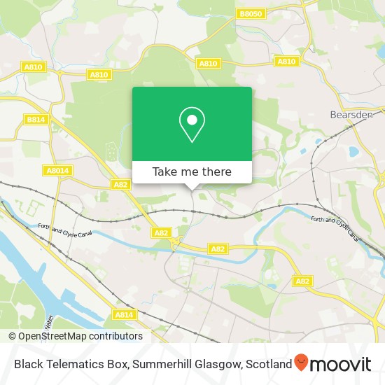 Black Telematics Box, Summerhill Glasgow map