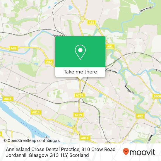 Anniesland Cross Dental Practice, 810 Crow Road Jordanhill Glasgow G13 1LY map