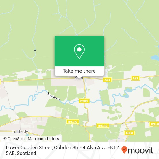 Lower Cobden Street, Cobden Street Alva Alva FK12 5AE map