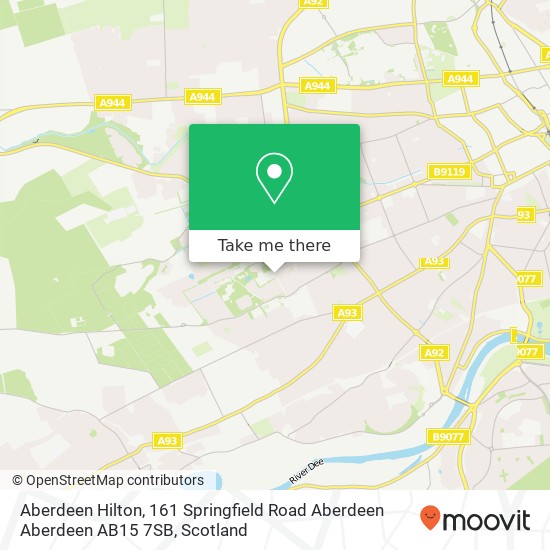 Aberdeen Hilton, 161 Springfield Road Aberdeen Aberdeen AB15 7SB map